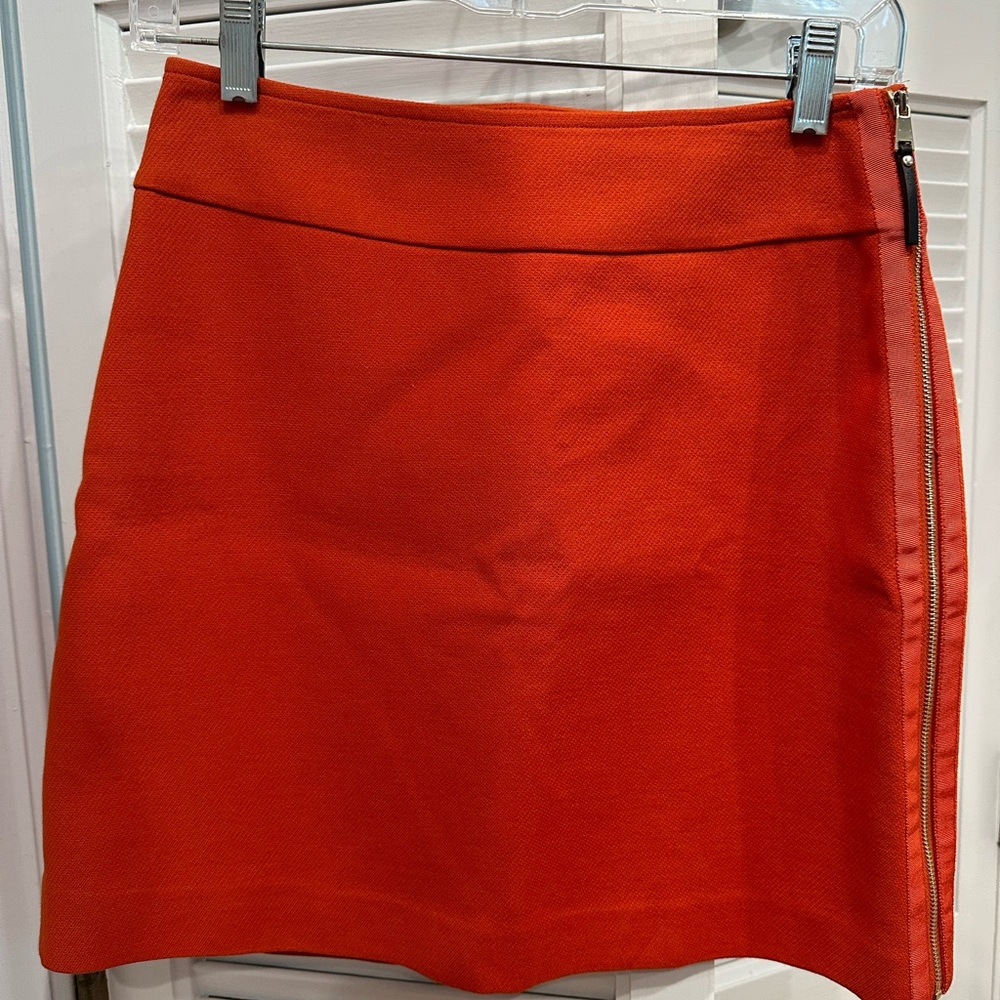 Ann Taylor Orange Skirt 0P Side Zipper